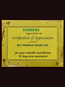 Certificate Of Appreciation