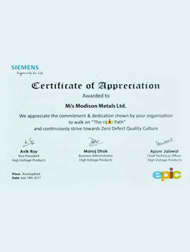 Certificate Of Appreciation