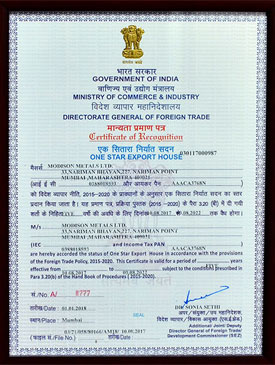 Certificate of Recognition 