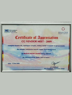 Certificate Of Appreciation