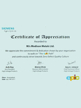 Certificate Of Appreciation