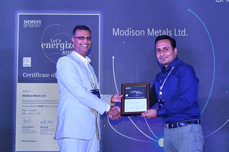 Certificate of Appreciation from Siemens Energy