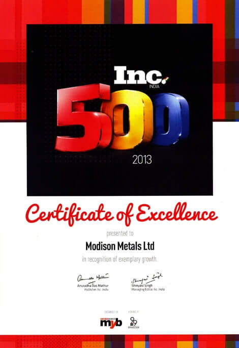 Certificate of Excellence